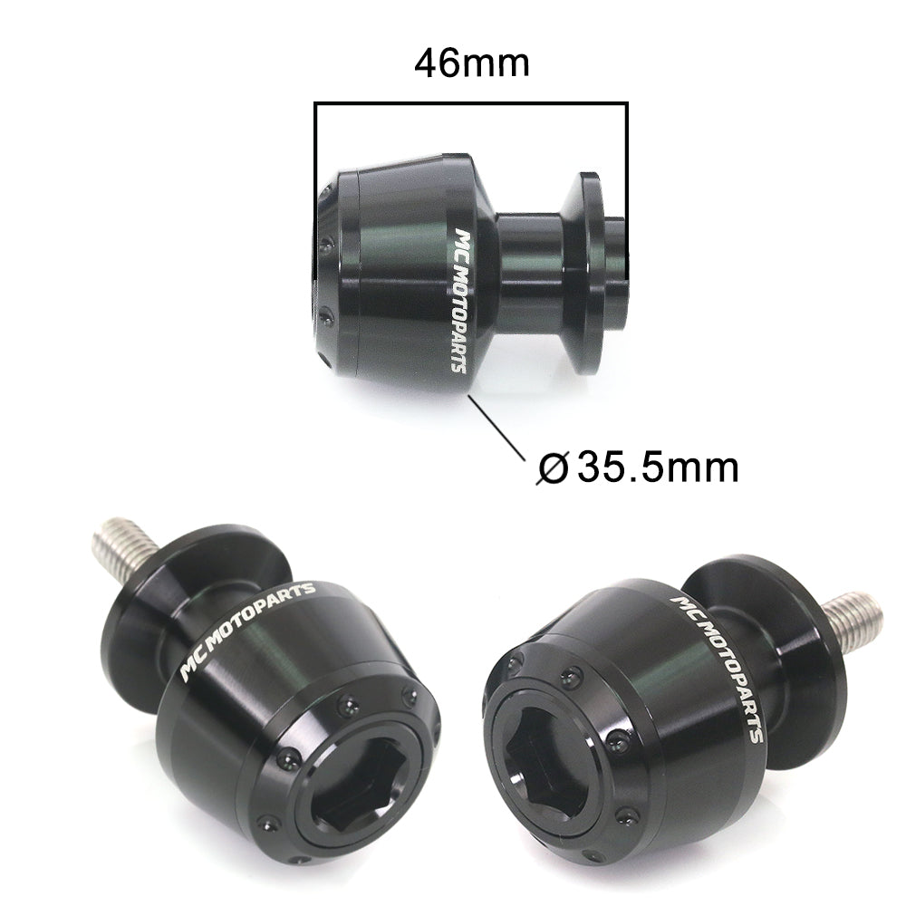 Fits Yamaha YZF R3 R6 R7 MT-03 MT09 ATOM 6mm Paddock Stand Swingarm Spools - MC Motoparts