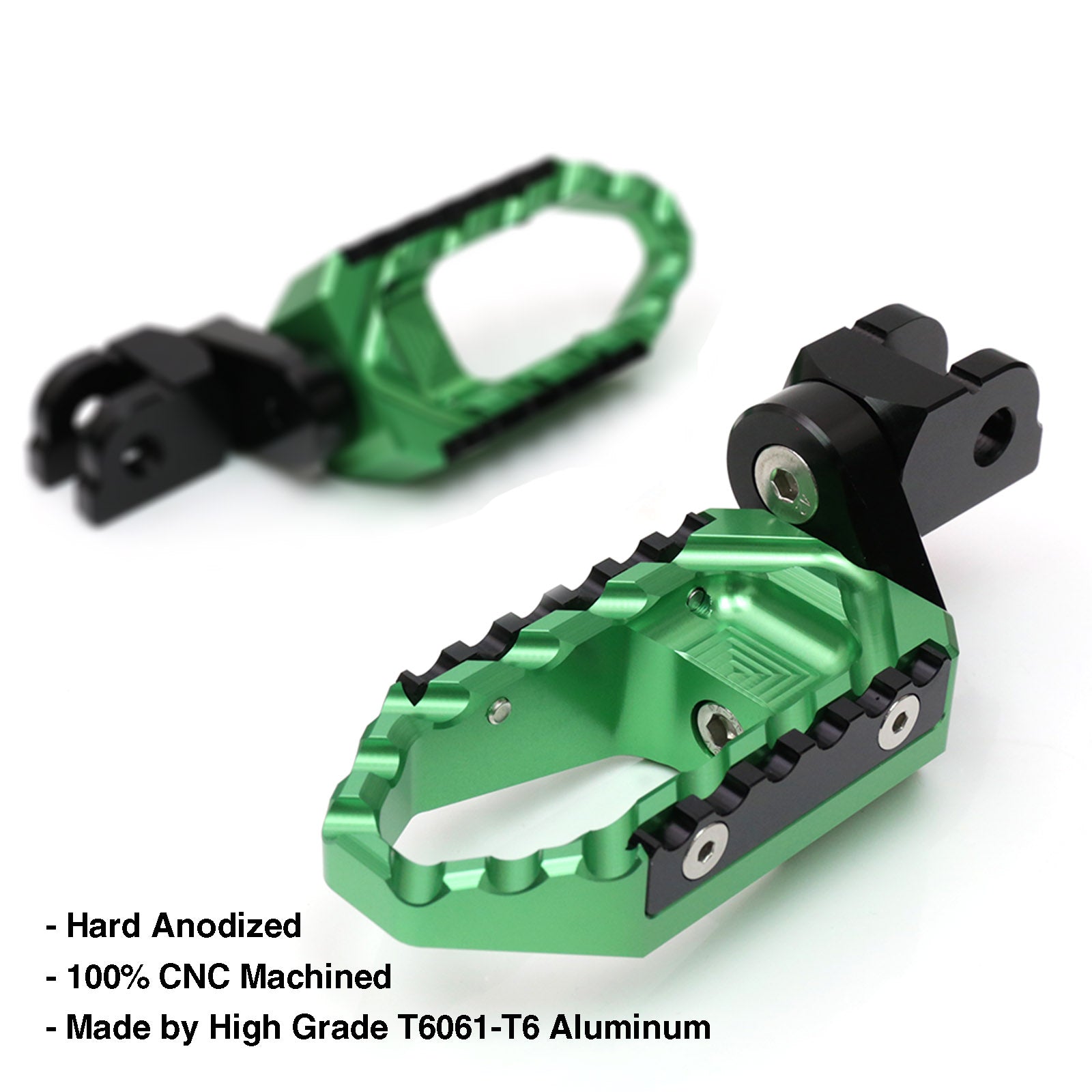 {Front}  Fits Moto Guzzi V9 V7 V100 TRC Touring 25mm Adjustable Wide Foot Pegs - MC Motoparts