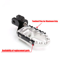 {Front}  Fits Tuono 125 660 1000 V4R TRC Touring 25mm Adjustable Wide Foot Pegs - MC Motoparts