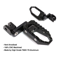 {Front}  Fits Tuono 125 660 1000 V4R TRC Touring 40mm Adjustable Wide Foot Pegs - MC Motoparts