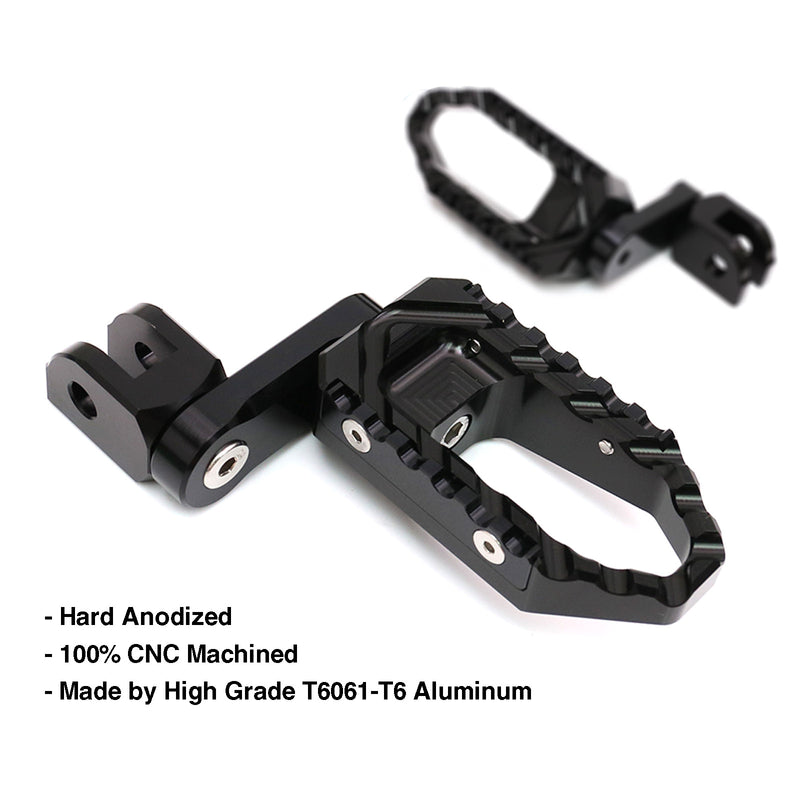 {Front}  Fits Tuono 125 660 1000 V4R TRC Touring 40mm Adjustable Wide Foot Pegs - MC Motoparts