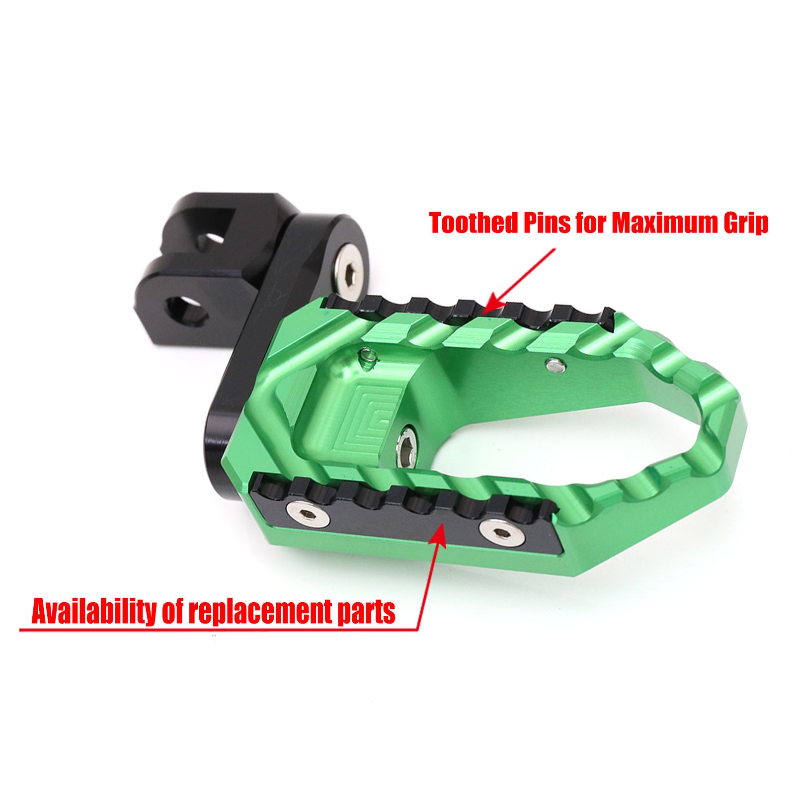 {Front}  Fits Moto Guzzi V9 V7 V100 TRC Touring 40mm Adjustable Wide Foot Pegs - MC Motoparts