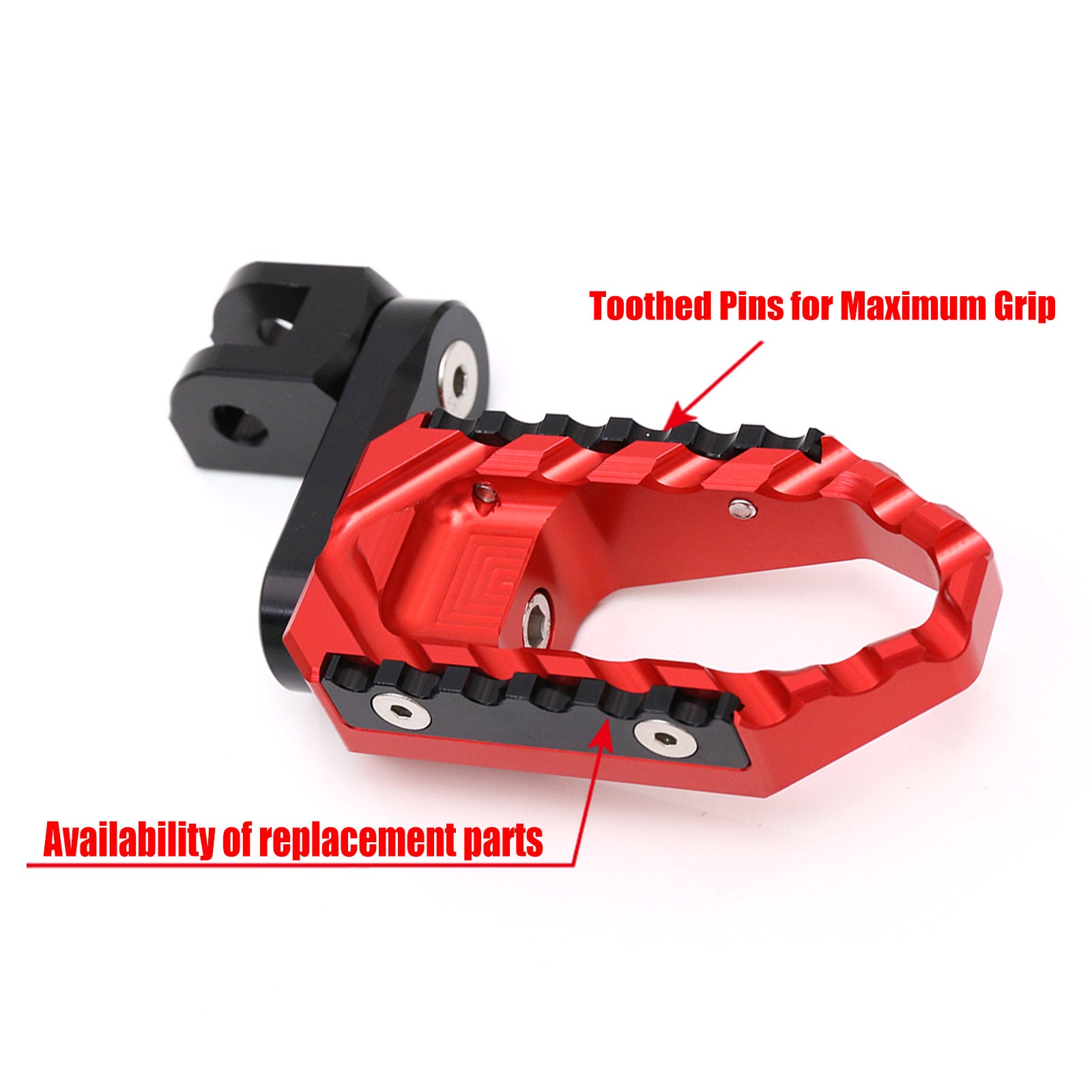 {Front}  Fits Tuono 125 660 1000 V4R TRC Touring 40mm Adjustable Wide Foot Pegs - MC Motoparts