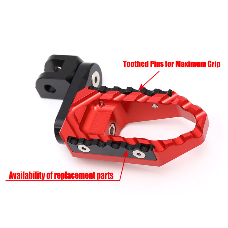 {Front}  Fits Tuono 125 660 1000 V4R TRC Touring 40mm Adjustable Wide Foot Pegs - MC Motoparts
