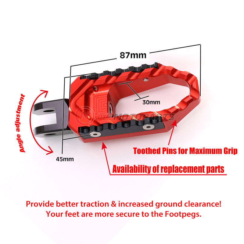 {Front}  Fits Tuono 125 660 1000 V4R TRC Touring Wide Foot Pegs - MC Motoparts