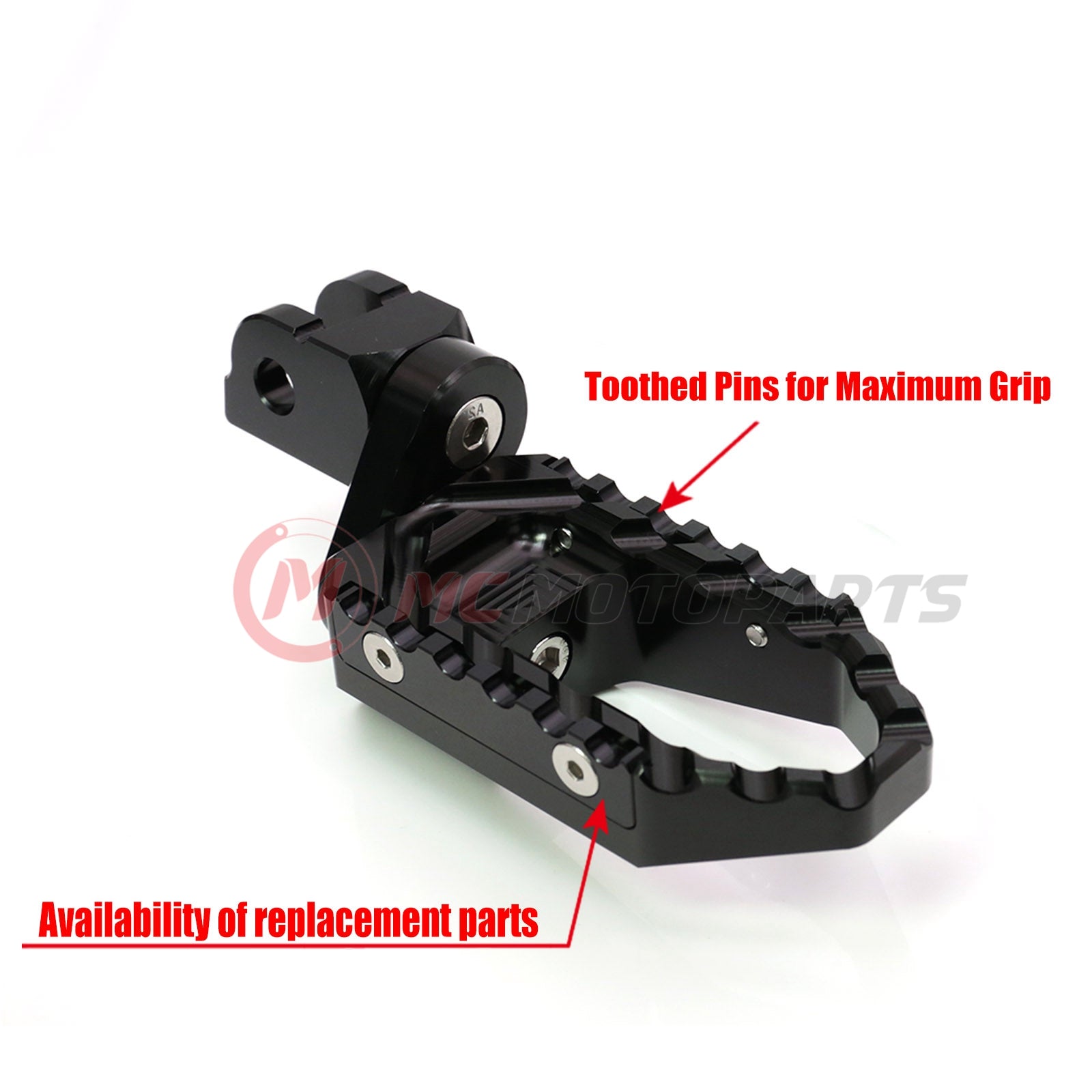 {Rear}  Fits Kawasaki ZH2 ZX-10R Z E-1 Ninja 7 25mm Adjustable TRC Touring Wide Foot Pegs - MC Motoparts