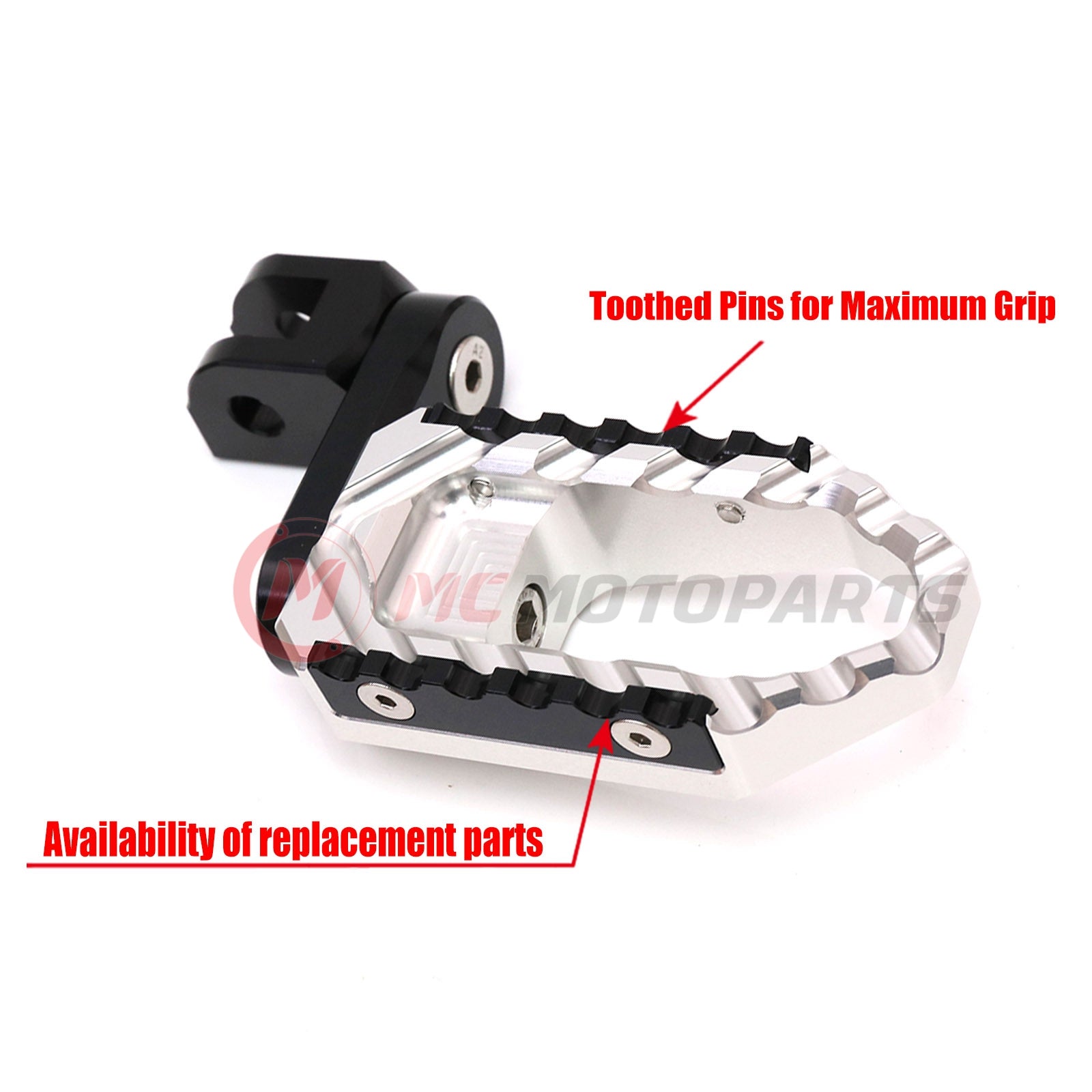 {Rear}  Fits Triumph Scrambler Bonneville EFI T100 40mm Extension TRC Touring Wide Foot Pegs - MC Motoparts