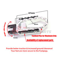 {Rear}  Fits Triumph Scrambler Bonneville EFI T100 TRC Touring Wide Foot Pegs - MC Motoparts