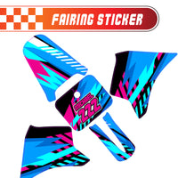 Graphic Kit Decals Fairing Sticker Custom Number For Razor MX350 MX400 - C002 Blue Geometric Burst - MC Motoparts