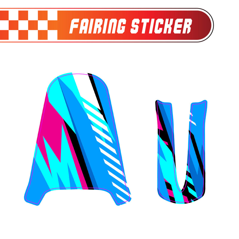 Graphic Kit Decals Fairing Sticker Custom Number For Razor MX350 MX400 - C002 Blue Geometric Burst - MC Motoparts