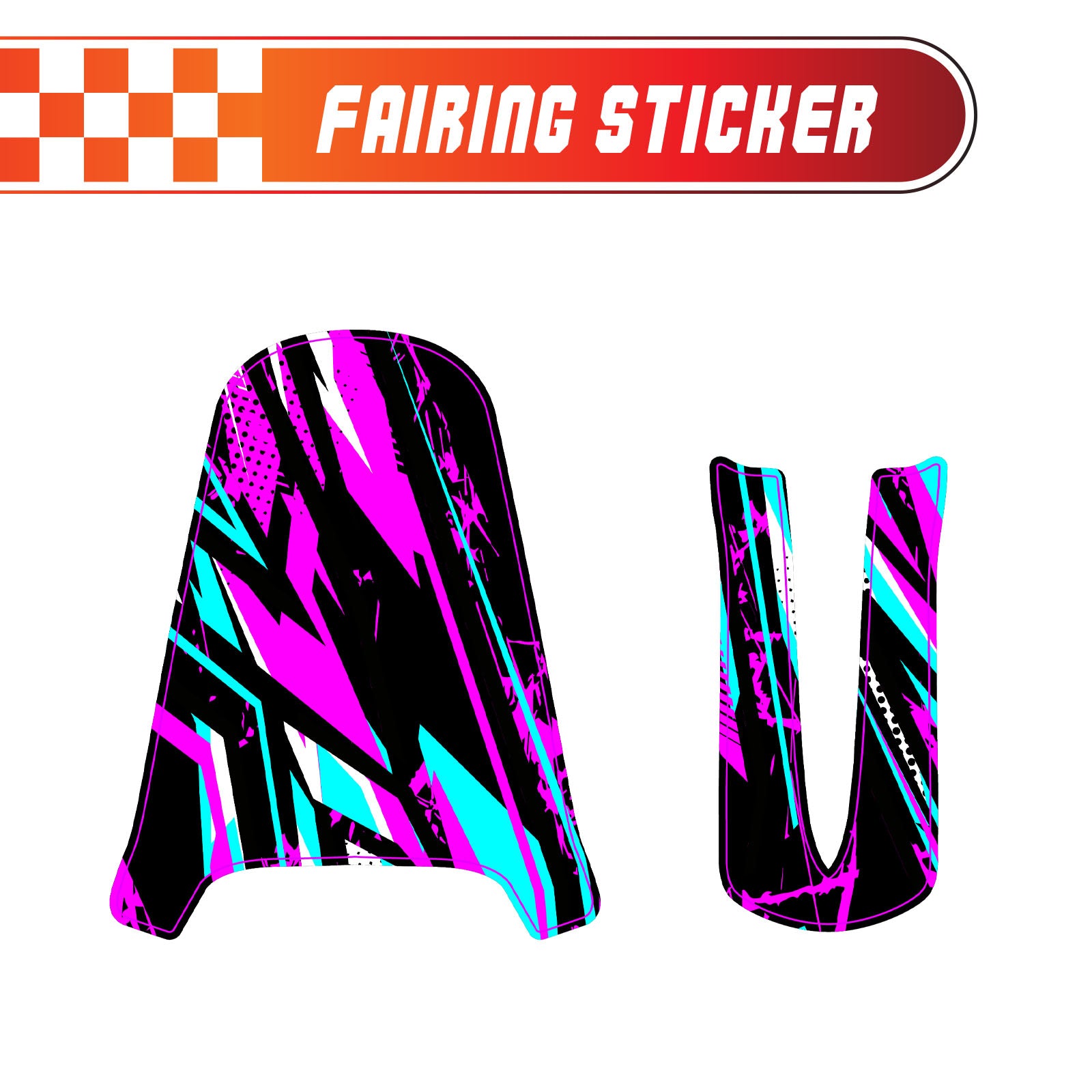 Graphic Kit Decals Fairing Sticker Custom Number For Razor MX350 MX400 - C003 Purple Geometric Burst - MC Motoparts