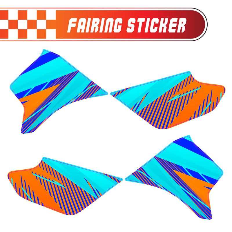 Graphic Kit Decals Fairing Sticker Custom Number For Razor MX350 MX400 - C004 Diagonal Stripes Burst - MC Motoparts
