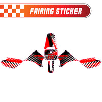 Graphic Kit Decals Fairing Sticker Custom Number For Razor MX350 MX400 - C005 Red Vibrant Brushstrokes - MC Motoparts