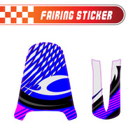 Graphic Kit Decals Fairing Sticker Custom Number For Razor MX350 MX400 - C006 Blue Burst Stripe - MC Motoparts