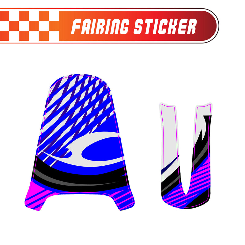 Graphic Kit Decals Fairing Sticker Custom Number For Razor MX350 MX400 - C006 Blue Burst Stripe - MC Motoparts