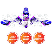 Graphic Kit Decals Fairing Sticker Custom Number For Razor MX350 MX400 - C006 Blue Burst Stripe - MC Motoparts