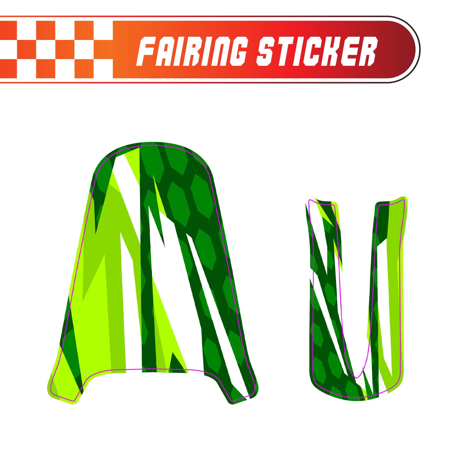 Graphic Kit Decals Fairing Sticker Custom Number For Razor MX350 MX400 - C007 Verdant Spikes - MC Motoparts
