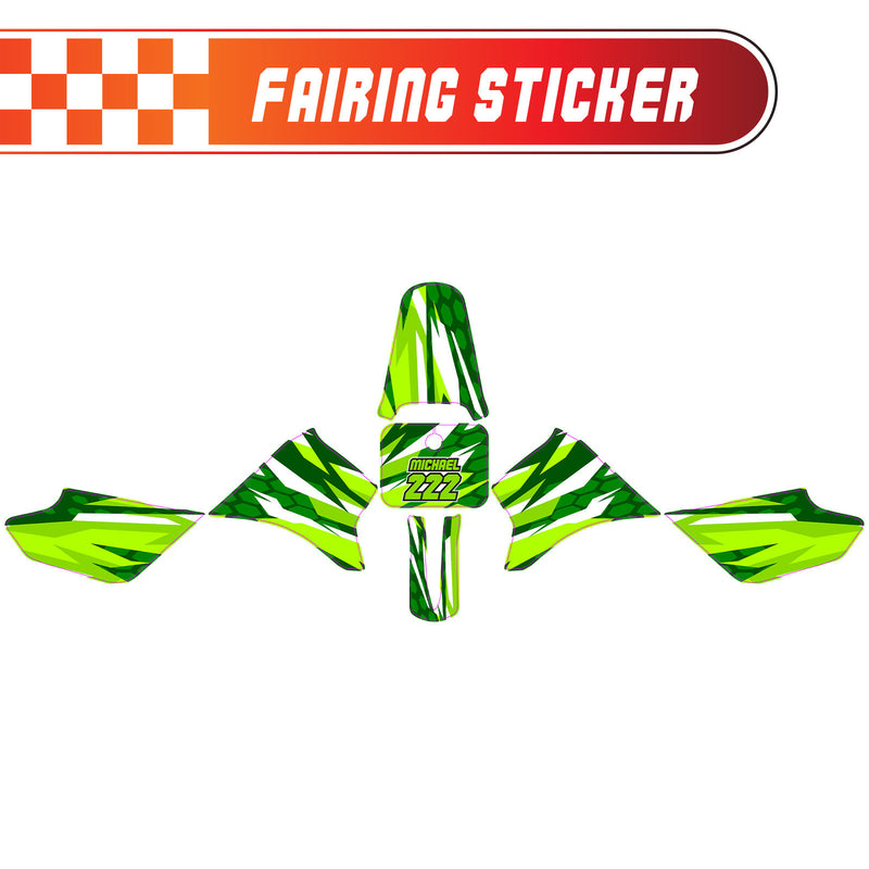 Graphic Kit Decals Fairing Sticker Custom Number For Razor MX350 MX400 - C007 Verdant Spikes - MC Motoparts