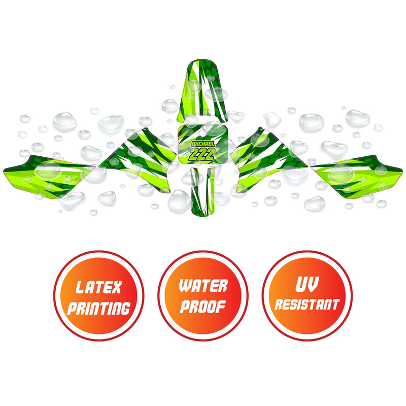 Graphic Kit Decals Fairing Sticker Custom Number For Razor MX350 MX400 - C007 Verdant Spikes - MC Motoparts