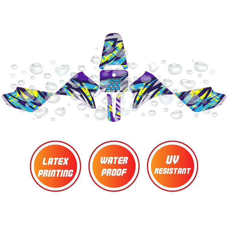 Graphic Kit Decals Fairing Sticker Custom Number For Razor MX350 MX400 - C008 Kaleidoscope Blast - MC Motoparts