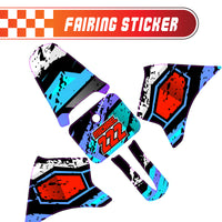 Graphic Kit Decals Fairing Sticker Custom Number For Razor MX350 MX400 - C009 Blue Pixel Burst - MC Motoparts