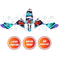 Graphic Kit Decals Fairing Sticker Custom Number For Razor MX350 MX400 - C009 Blue Pixel Burst - MC Motoparts