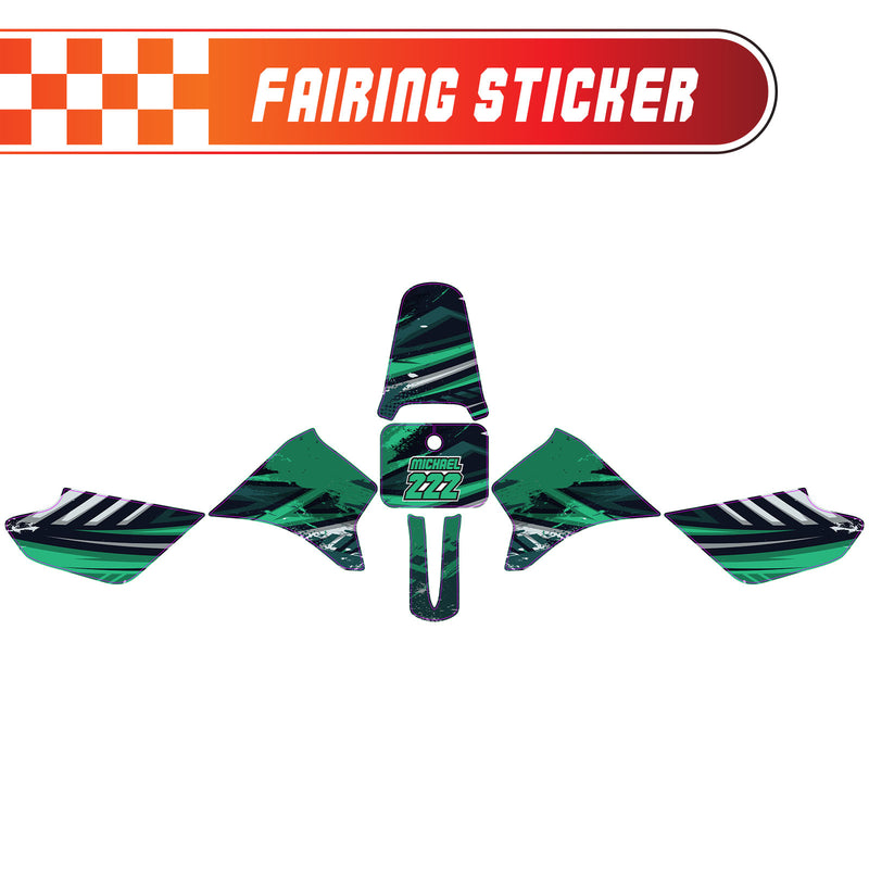 Graphic Kit Decals Fairing Sticker Custom Number For Razor MX350 MX400 - C010 Green Jewel-Toned Terrain - MC Motoparts