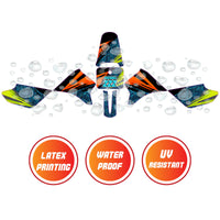 Graphic Kit Decals Fairing Sticker Custom Number For Razor MX350 MX400 - C012 Neon Prism Burst - MC Motoparts