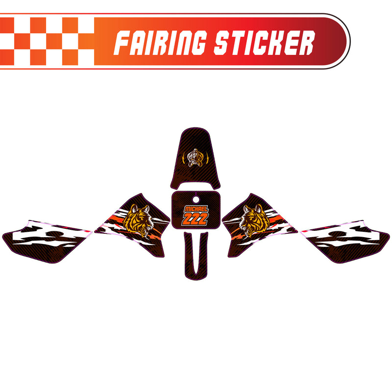 Graphic Kit Decals Fairing Sticker Custom Number For Razor MX350 MX400 - C013 Tiger - MC Motoparts