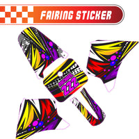 Graphic Kit Decals Fairing Sticker Custom Number For Razor MX350 MX400 - C014 Retro Hex Fusion - MC Motoparts