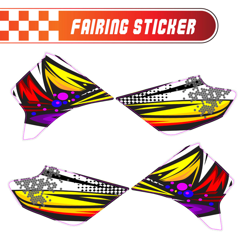 Graphic Kit Decals Fairing Sticker Custom Number For Razor MX350 MX400 - C014 Retro Hex Fusion - MC Motoparts