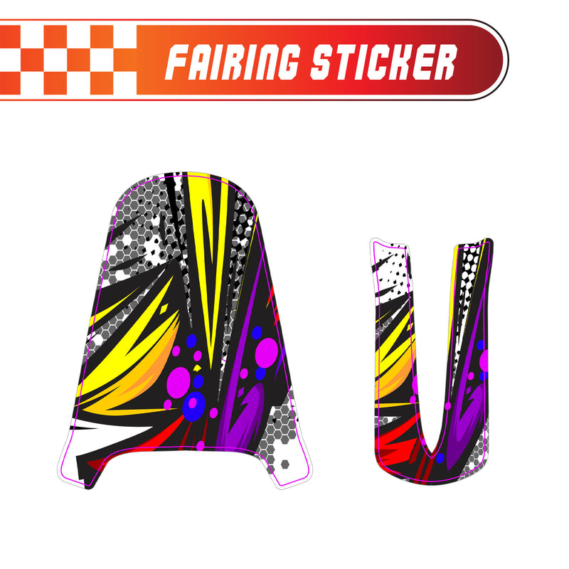 Graphic Kit Decals Fairing Sticker Custom Number For Razor MX350 MX400 - C014 Retro Hex Fusion - MC Motoparts