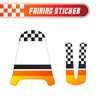 Graphic Kit Decals Fairing Sticker Custom Number For Razor MX350 MX400 - L001 Checkered Fire - MC Motoparts