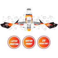 Graphic Kit Decals Fairing Sticker Custom Number For Razor MX350 MX400 - L001 Checkered Fire - MC Motoparts
