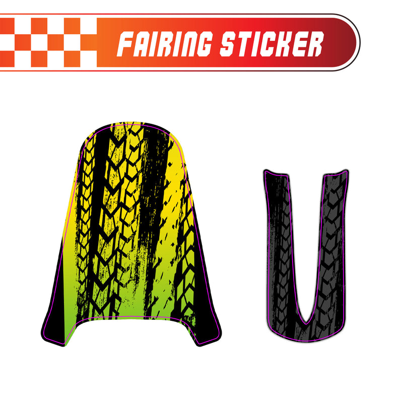 Graphic Kit Decals Fairing Sticker Custom Number For Razor MX350 MX400 - L002 Neon Serpent Skin - MC Motoparts
