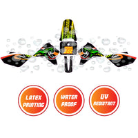 Graphic Kit Decals Fairing Sticker Custom Number For Razor MX350 MX400 - L002 Neon Serpent Skin - MC Motoparts