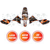 Graphic Kit Decals Fairing Sticker Custom Number For Razor MX350 MX400 - L003 Orange Hexagon - MC Motoparts