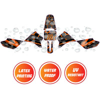 Graphic Kit Decals Fairing Sticker Custom Number For Razor MX350 MX400 - L003 Orange Hexagon - MC Motoparts