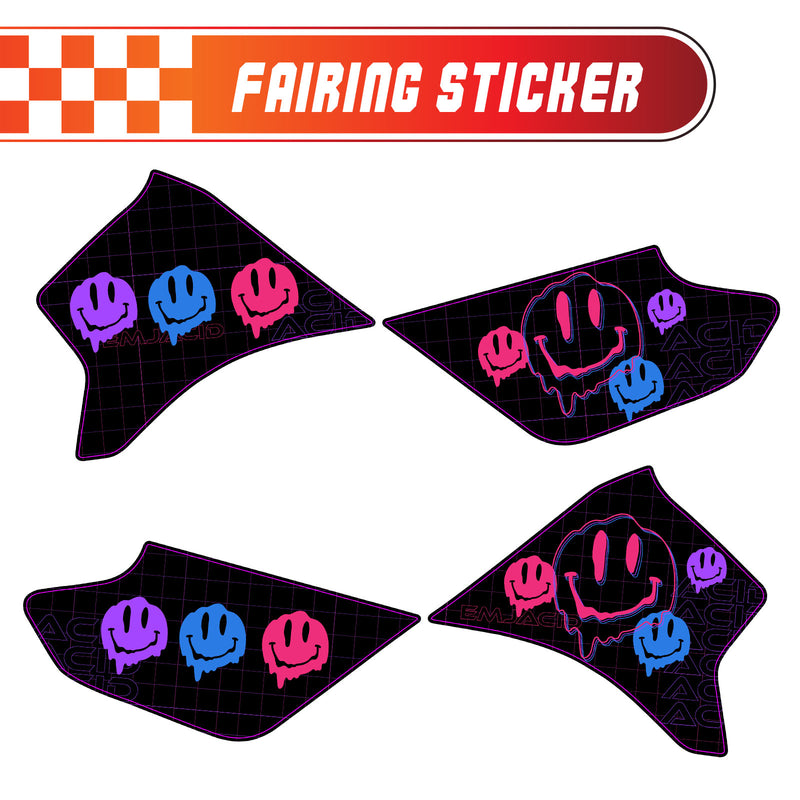 Graphic Kit Decals Fairing Sticker Custom Number For Razor MX350 MX400 - L004 Dissolve Smiley Face - MC Motoparts