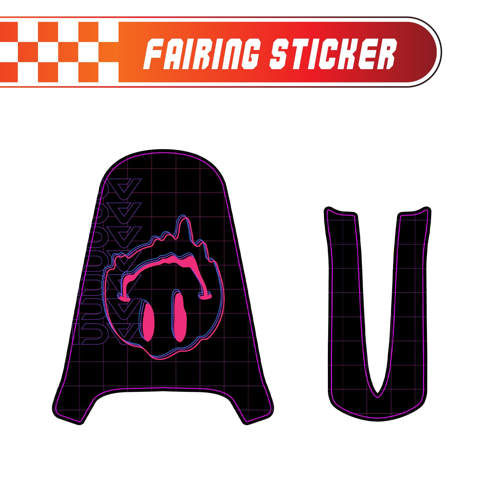 Graphic Kit Decals Fairing Sticker Custom Number For Razor MX350 MX400 - L004 Dissolve Smiley Face - MC Motoparts