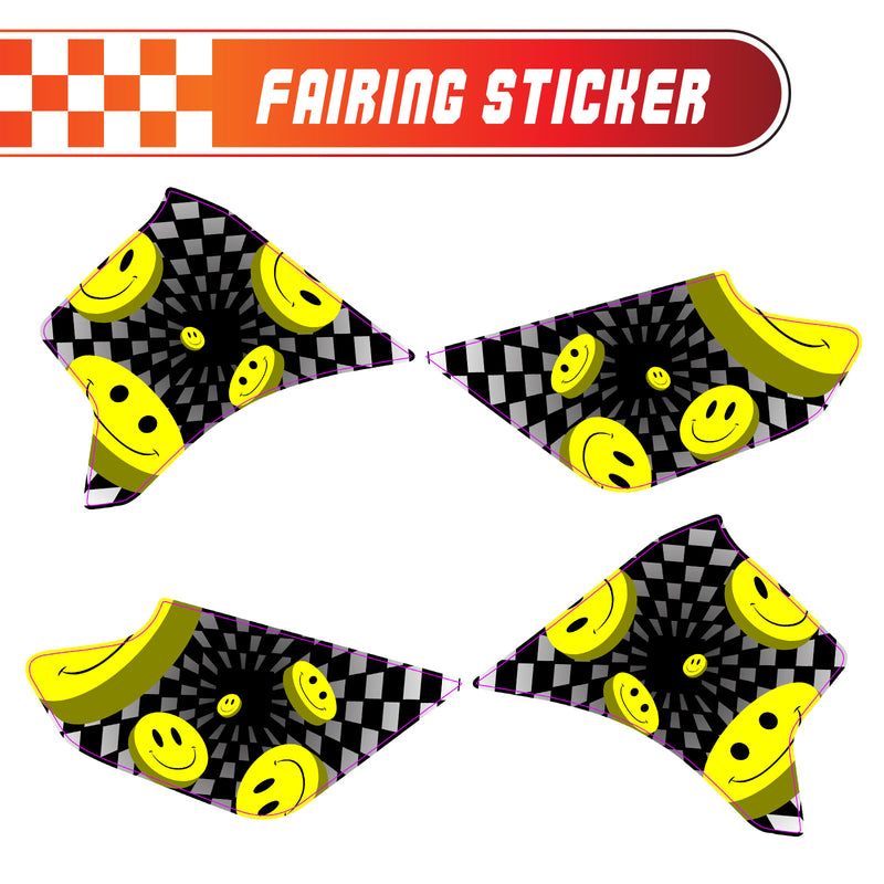Graphic Kit Decals Fairing Sticker Custom Number For Razor MX350 MX400 - L005 3D Laughing Face - MC Motoparts