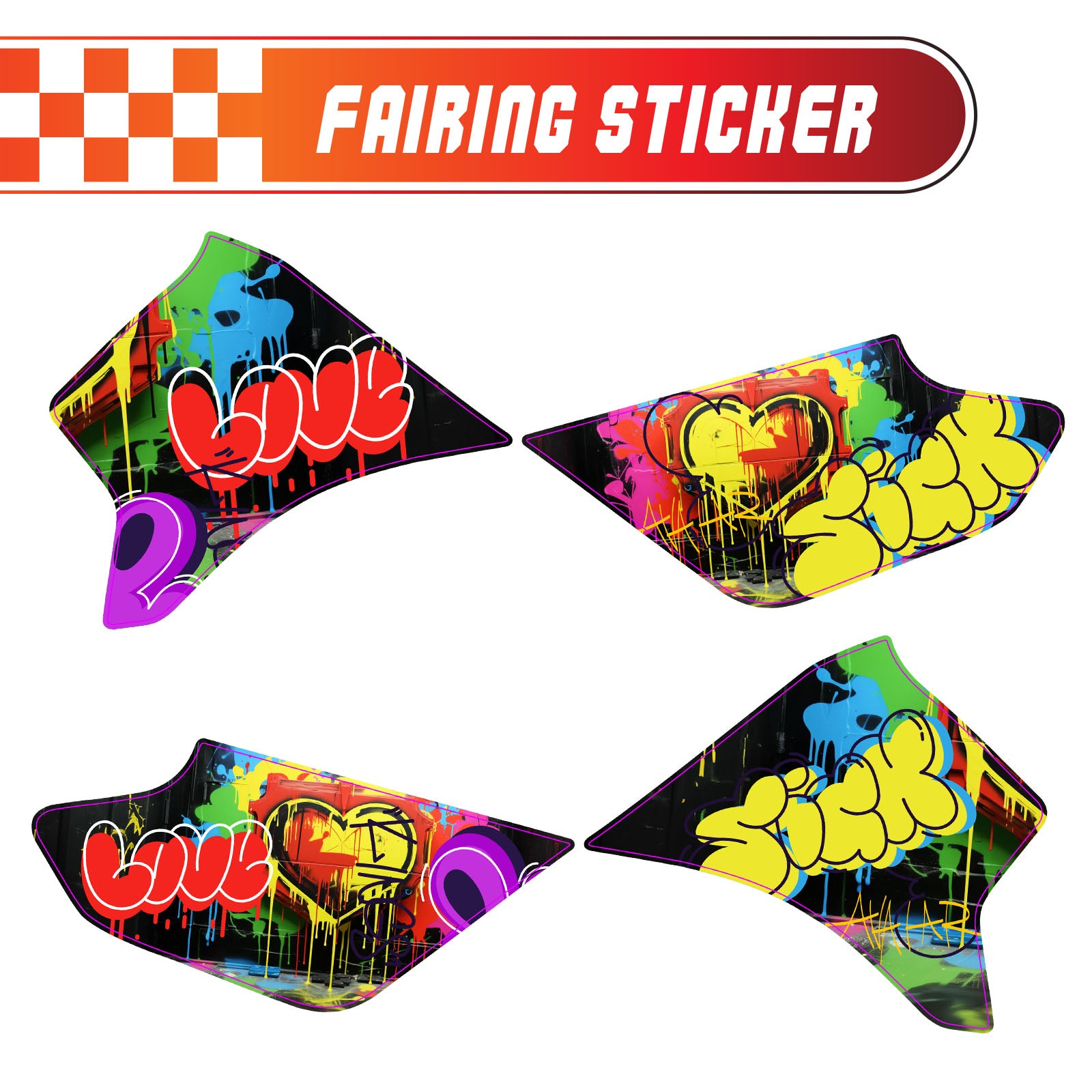 Graphic Kit Decals Fairing Sticker Custom Number For Razor MX350 MX400 - L006 Street Graffiti - MC Motoparts