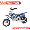 Graphic Kit Decals Fairing Sticker Custom Number For Razor MX350 MX400 - C006 Blue Burst Stripe - MC Motoparts