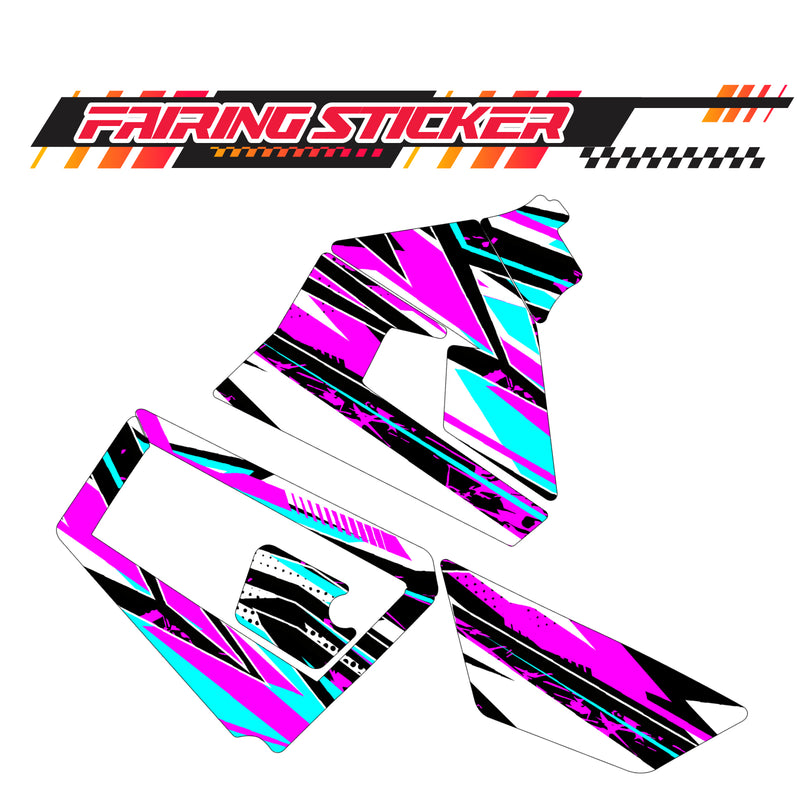 Graphic Kit Decals Fairing Sticker Custom Number For Razor MX350 MX400 (2021 or beyond) - C003 Purple Geometric Burst - MC Motoparts