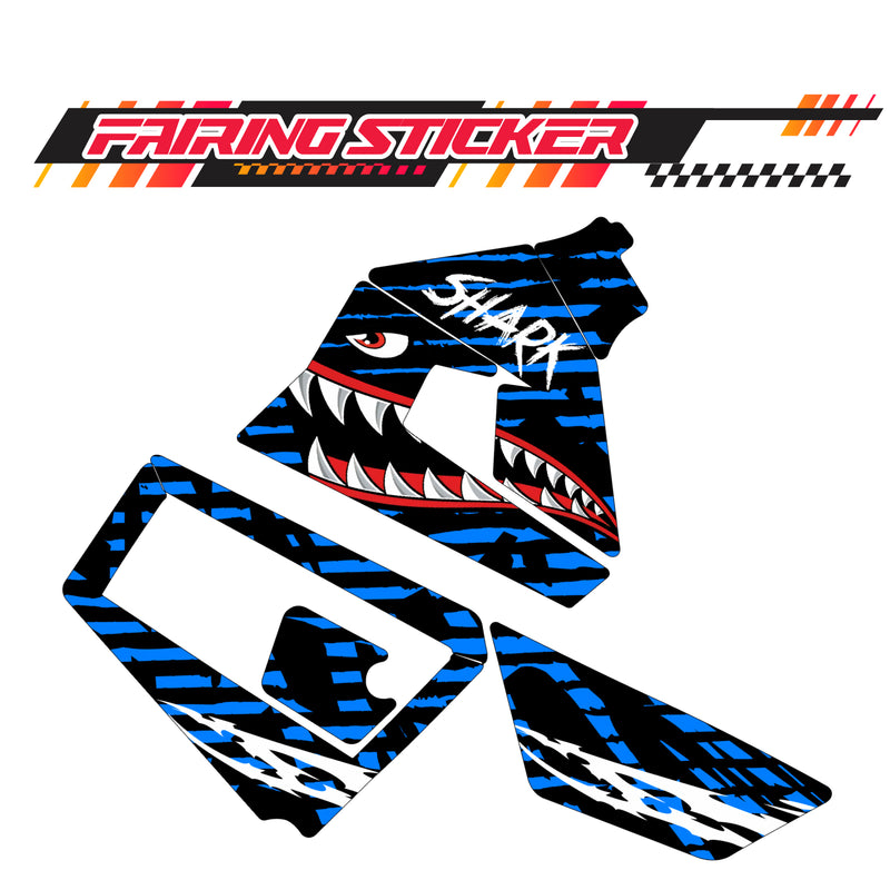 Graphic Kit Decals Fairing Sticker Custom Number For Razor MX350 MX400 (2021 or beyond) - LH001 Blue Shark - MC Motoparts