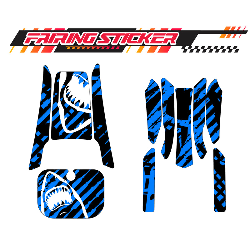 Graphic Kit Decals Fairing Sticker Custom Number For Razor MX350 MX400 (2021 or beyond) - LH001 Blue Shark - MC Motoparts
