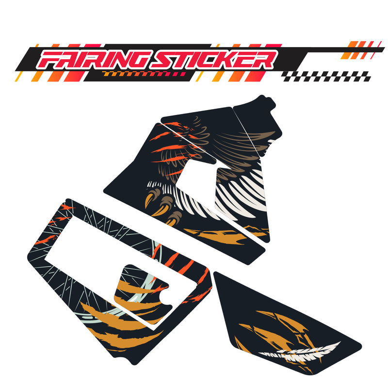 Graphic Kit Decals Fairing Sticker Custom Number For Razor MX350 MX400 (2021 or beyond) - LH002 Black Brown Eagle - MC Motoparts