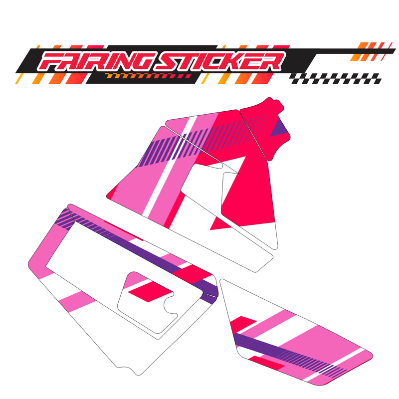 Graphic Kit Decals Fairing Sticker Custom Number For Razor MX350 MX400 (2021 or beyond) - LH003 Pink Red White Slash - MC Motoparts
