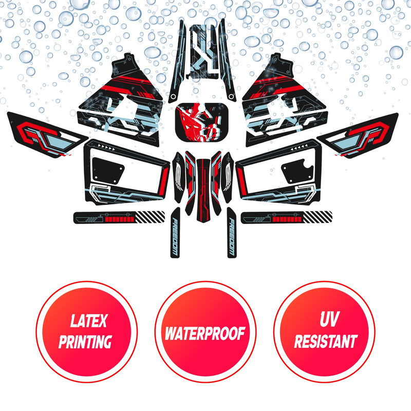 Graphic Kit Decals Fairing Sticker Custom Number For Razor MX350 MX400 (2021 or beyond) - LH004 Black Red Robot - MC Motoparts