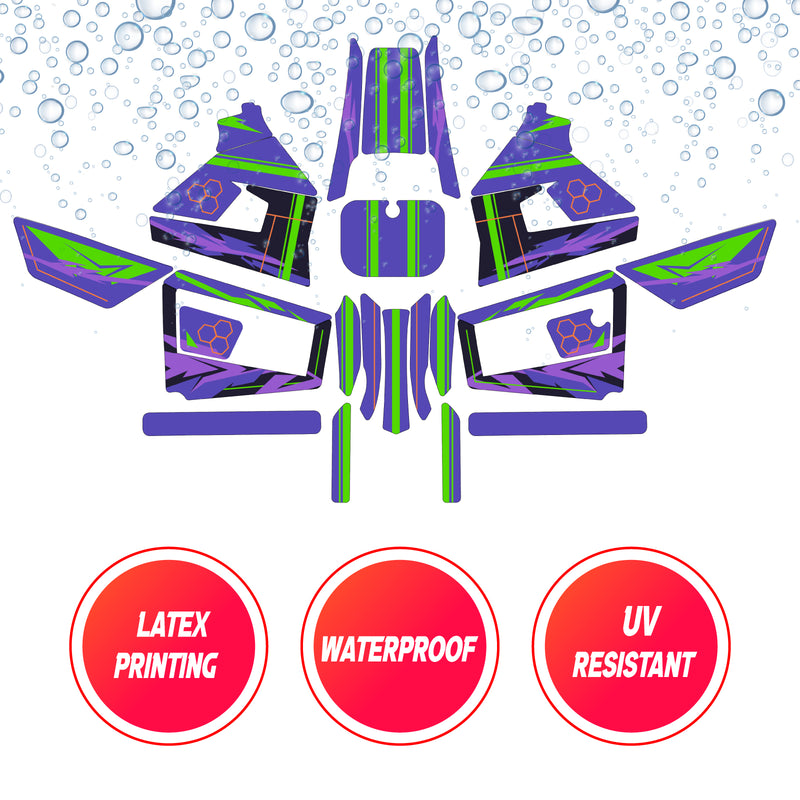 Graphic Kit Decals Fairing Sticker Custom Number For Razor MX350 MX400 (2021 or beyond) - LH005 Purple Green Robot - MC Motoparts